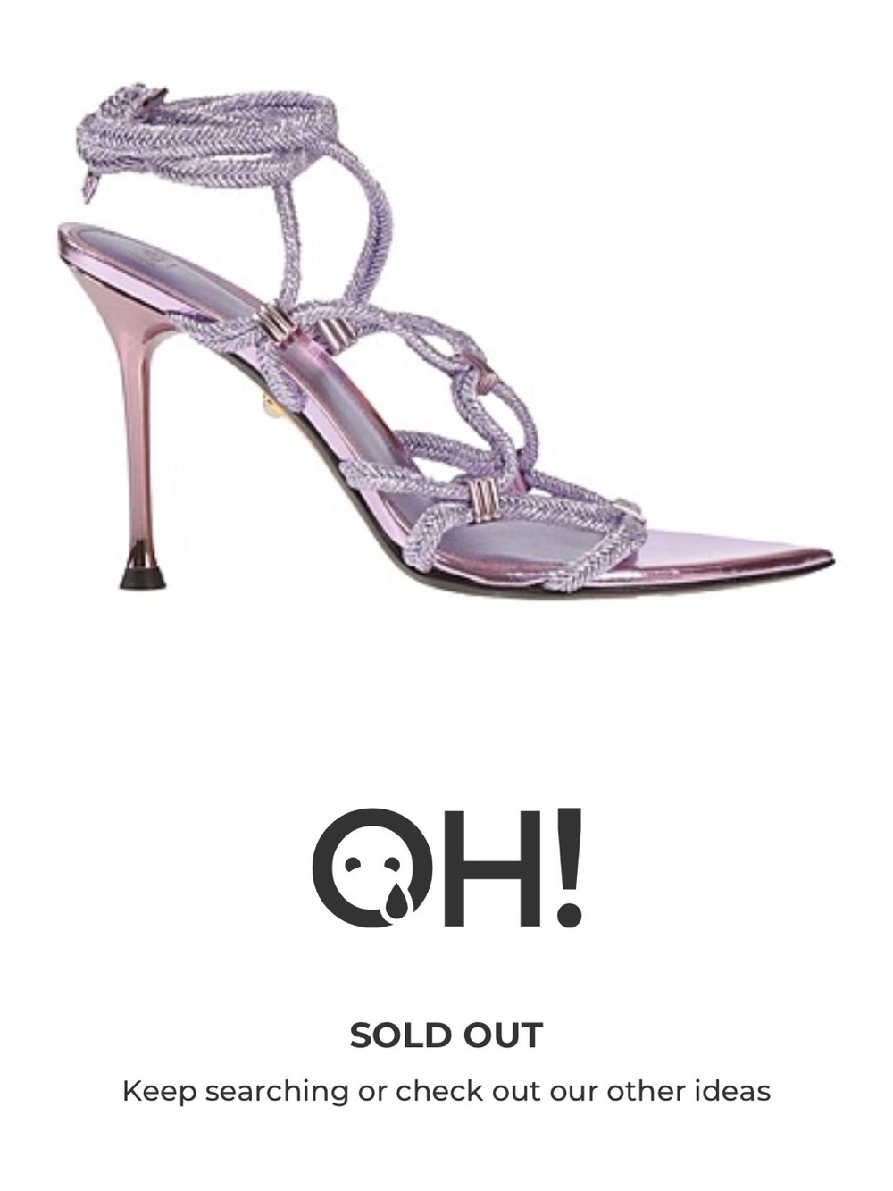 Lavender Braided Strap Pointed-Toe Heels - Picture 8 of 9